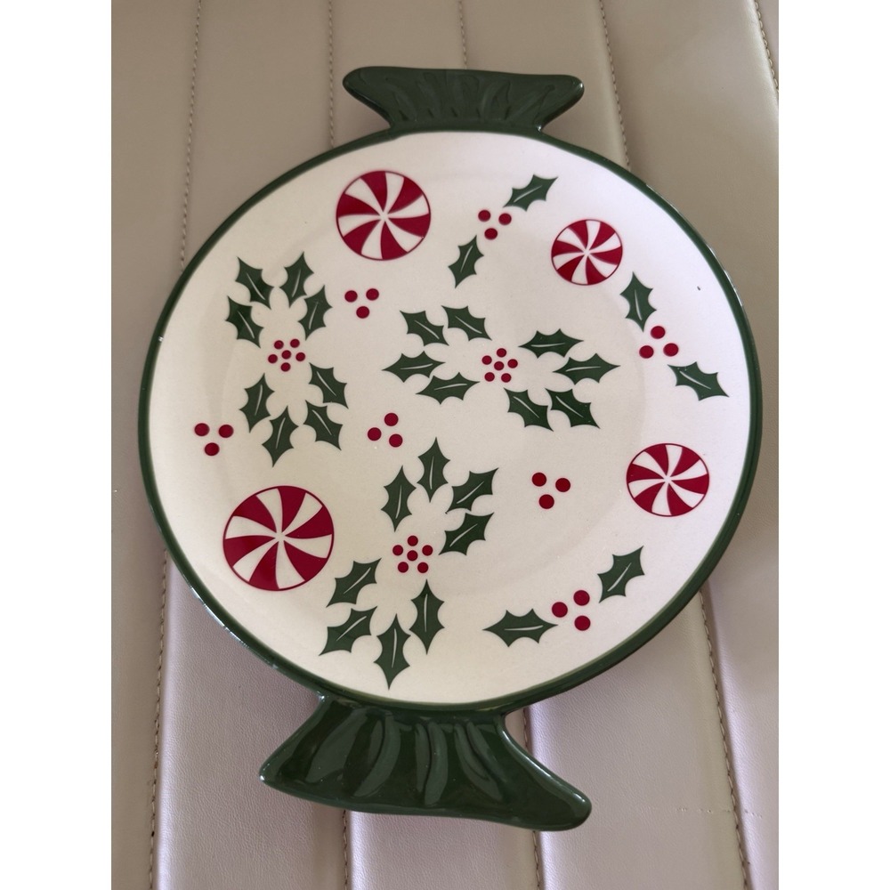 Temp-tations Special Edition Seasonal Holly Peppermint Luncheon Plate